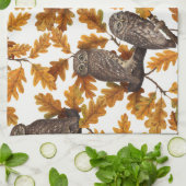 Herbstkauz auf Baumwolle weiß Geschirrtuch (Gefaltet)