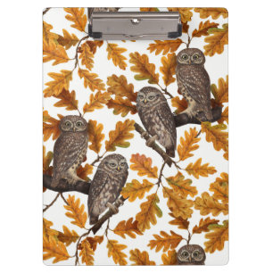 Herbstkauz auf Baumwolle weiß Klemmbrett