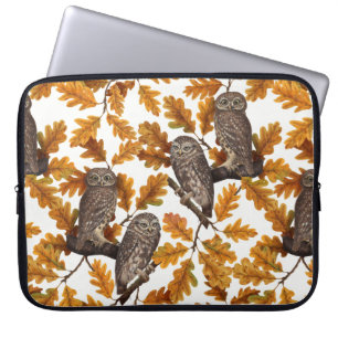 Herbstkauz auf Baumwolle weiß Laptopschutzhülle