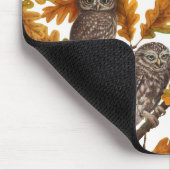 Herbstkauz auf Baumwolle weiß Mousepad (Ecke)