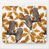 Herbstkauz auf Baumwolle weiß Mousepad (Vorne)