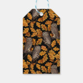 Herbstkauz auf schwarz geschenkanhänger (Rückseite)