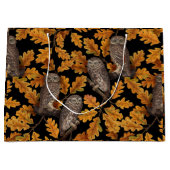 Herbstkauz auf schwarz große geschenktüte (Vorderseite)