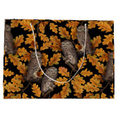 Herbstkauz auf schwarz große geschenktüte (Rückseite)
