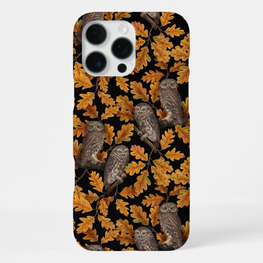 Herbstkauz auf schwarz iPhone hülle (Rückseite)