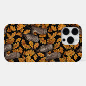 Herbstkauz auf schwarz iPhone hülle (Rückseite (Horizontal))