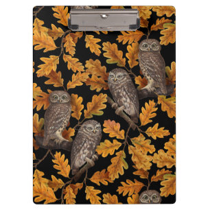 Herbstkauz auf schwarz klemmbrett