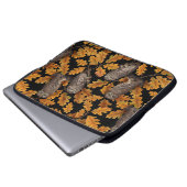 Herbstkauz auf schwarz laptopschutzhülle (Vorne Knopf)