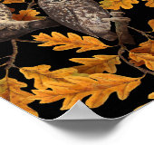 Herbstkauz auf schwarz poster (Ecke)