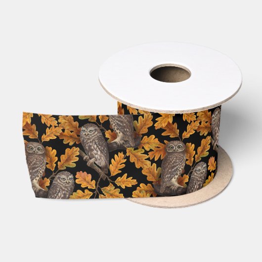 Herbstkauz auf schwarz satinband (Spule)