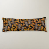 Herbstkauz auf schwarz seitenschläferkissen (Rückseite)