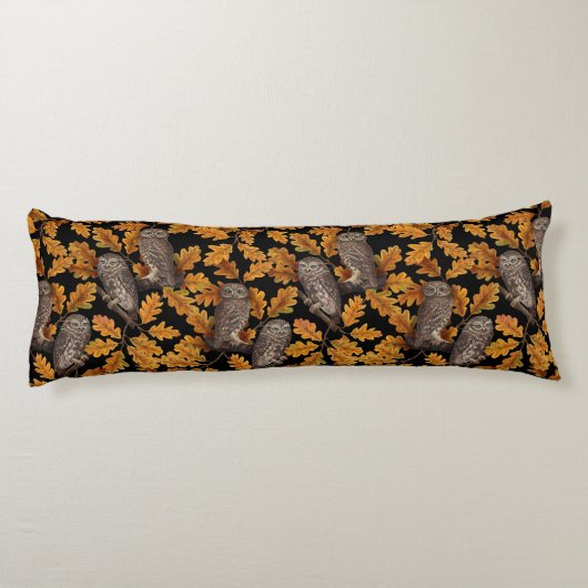 Herbstkauz auf schwarz seitenschläferkissen (Rückseite)