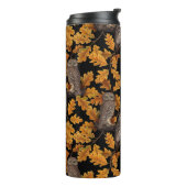 Herbstkauz auf schwarz thermosbecher (Nach links gedreht)