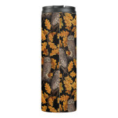 Herbstkauz auf schwarz thermosbecher (Rückseite)