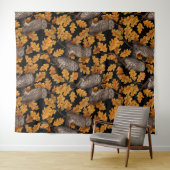 Herbstkauz auf schwarz wandteppich (Beispiel (Horizontal))