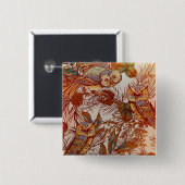 Herbstkauz Vintages Fallmuster orange-blau Button (Vorne & Hinten)