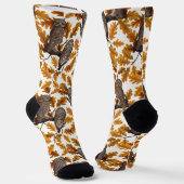 Herbstkäuze auf baumwollweiß socken (Gewinkelt)