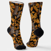 Herbstkäuze auf Schwarz Socken (Gewinkelt)