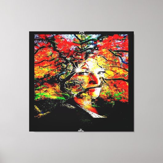 Herbstkerze Leinwanddruck (Vorderseite)