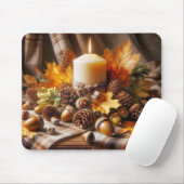 Herbstkerze mit Kariertem Bow Mousepad (Mit Mouse)