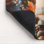 Herbstkerze mit Kernen Mousepad (Ecke)