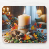 Herbstkerze mit Kernen Mousepad (Vorne)