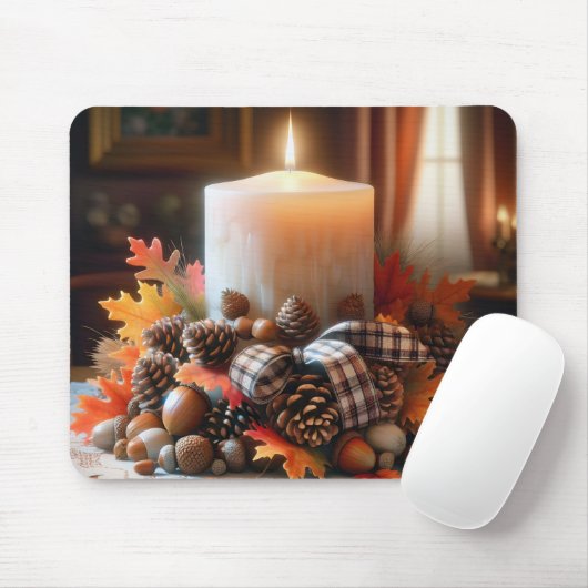Herbstkerze Mousepad (Mit Mouse)