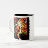 Herbstkerze Zweifarbige Tasse (Vorderseite Links)