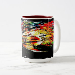 Herbstkerze Zweifarbige Tasse