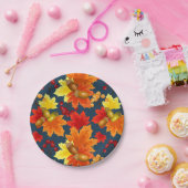 Herbstkerzen und Blätter aus Eiche Pappteller (Party)