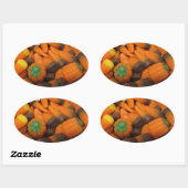 Herbstkerzenkleber - Set von 20 Ovaler Aufkleber (Blatt)