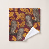 Herbstkeule auf dunkelrot badhandtuch set (Waschlappen)