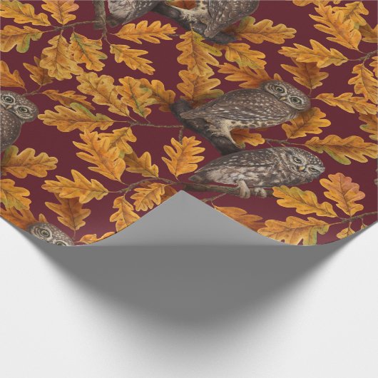 Herbstkeule auf dunkelrot geschenkpapier (Ecke)