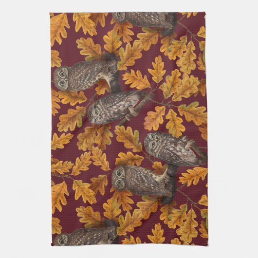 Herbstkeule auf dunkelrot geschirrtuch (Vertikal)