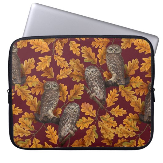Herbstkeule auf dunkelrot laptopschutzhülle (Vorderseite)