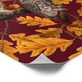 Herbstkeule auf dunkelrot poster (Ecke)