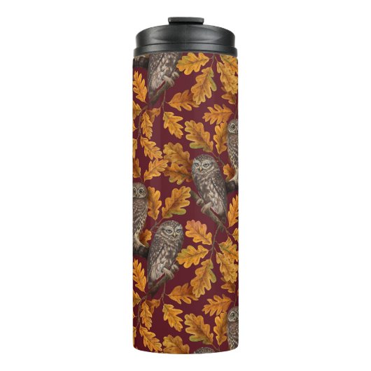 Herbstkeule auf dunkelrot thermosbecher (Vorderseite)