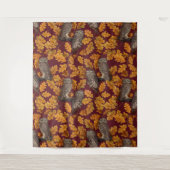 Herbstkeule auf dunkelrot wandteppich (Vorderseite)