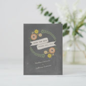 Herbstkhalkboard Save the Date Inspiriert Ankündigungspostkarte (Stehend Vorderseite)