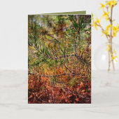 Herbstkiefernadeln Karte (Gelbe Blume)