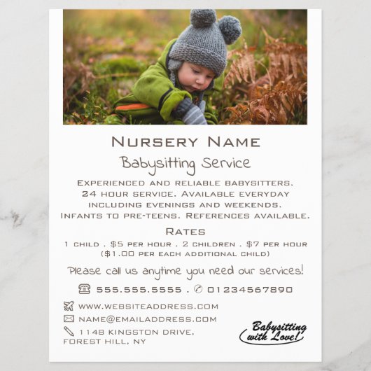 Herbstkind, Babysitter, Tagesbetreuung, Kinderzimm Flyer (Vorne)