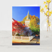 'Herbstkirche' leere Grußkarte Karte (Gelbe Blume)