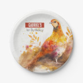 Herbstklebeplatte Personalisierte Geburtstagspress Pappteller (Vorderseite)