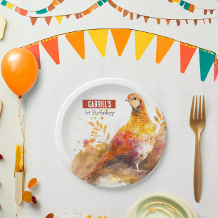 Herbstklebeplatte Personalisierte Geburtstagspress Pappteller