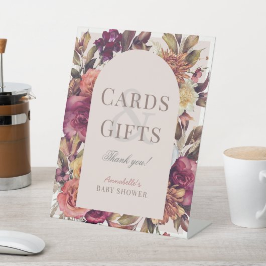 Herbstkleid Arch Pink Kinderduschkarten & Geschenk Sockelschild (In SItu)