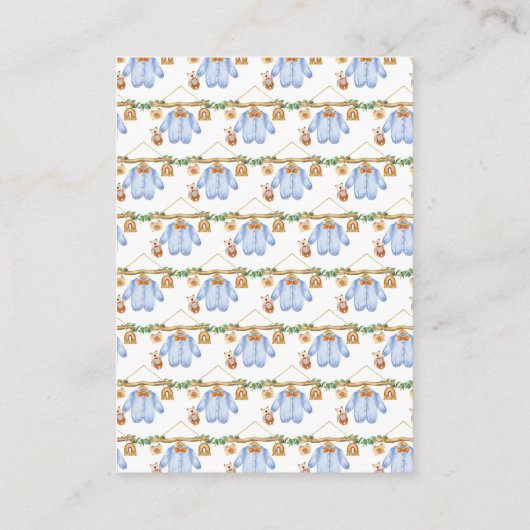 Herbstkleidung Boy Baby Dusche Begleitkarte (Rückseite)