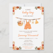 Herbstkleidung Boy Baby Dusche Einladung (Vorderseite)