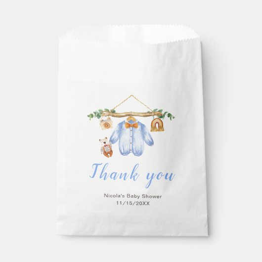 Herbstkleidung Boy Baby Dusche Geschenktütchen (Vorderseite)