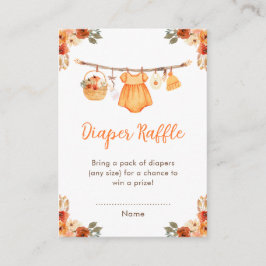 Herbstkleidung Linie Girl Baby Dusche Windelwanne  Begleitkarte