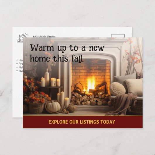 Herbstklient Real Anwesen Marketing Fall Postkarte (Vorne/Hinten)